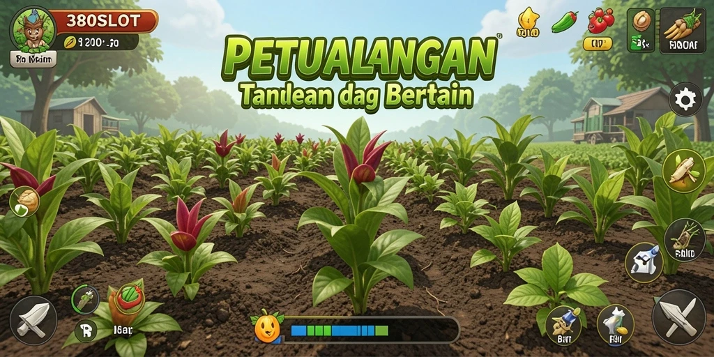 Screenshot 380SLOT menampilkan gameplay seru saat bertani.