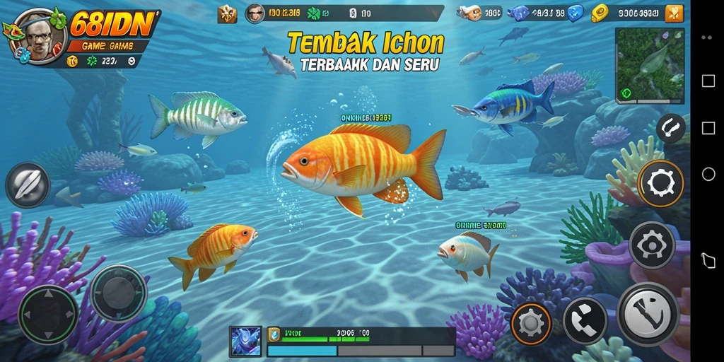 Gameplay seru menembak ikan di 68IDN.