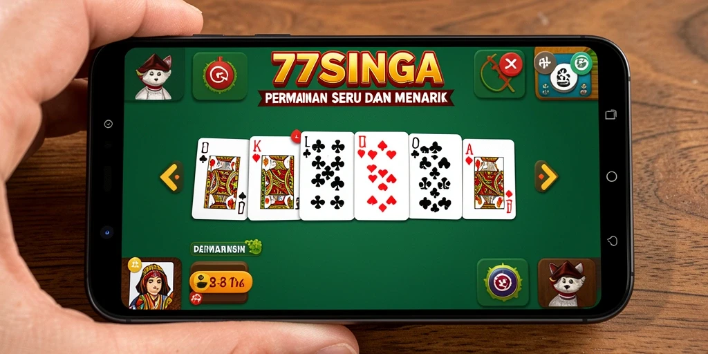 Screenshot gameplay 77SINGA yang menampilkan suasana seru permainan domino.