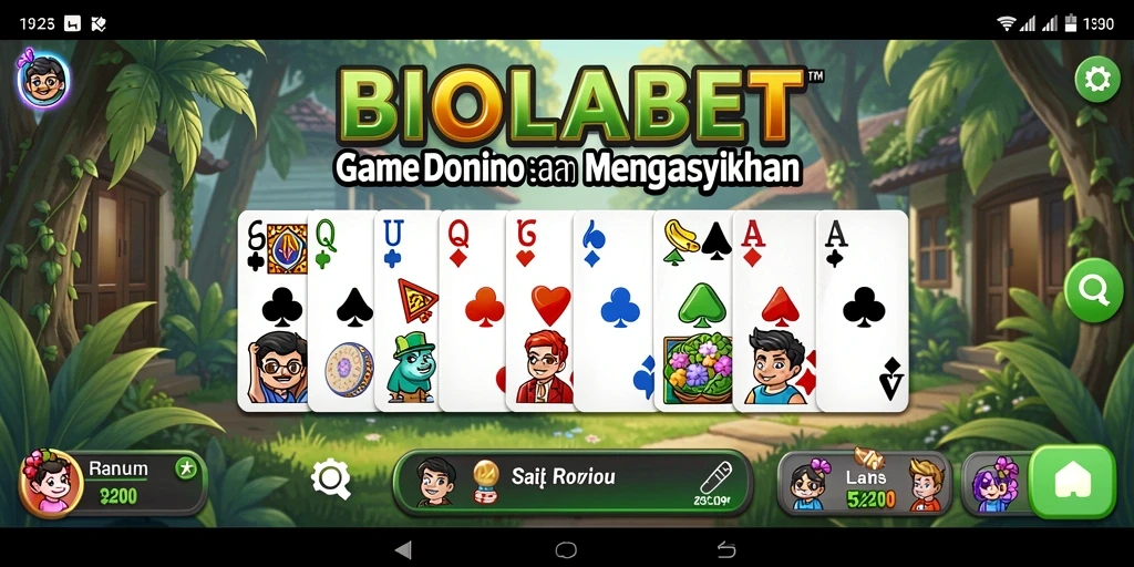 Tampilan gameplay seru dari BIOLABET, permainan Domino yang menyenangkan.