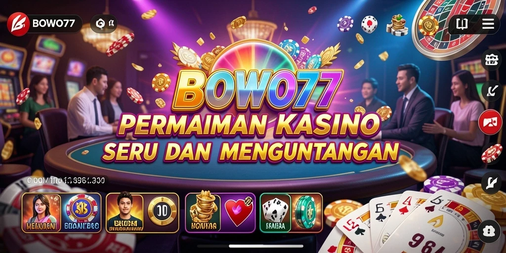 Screenshot utama BOWO77 menampilkan gameplay mendebarkan permainan Kasino.