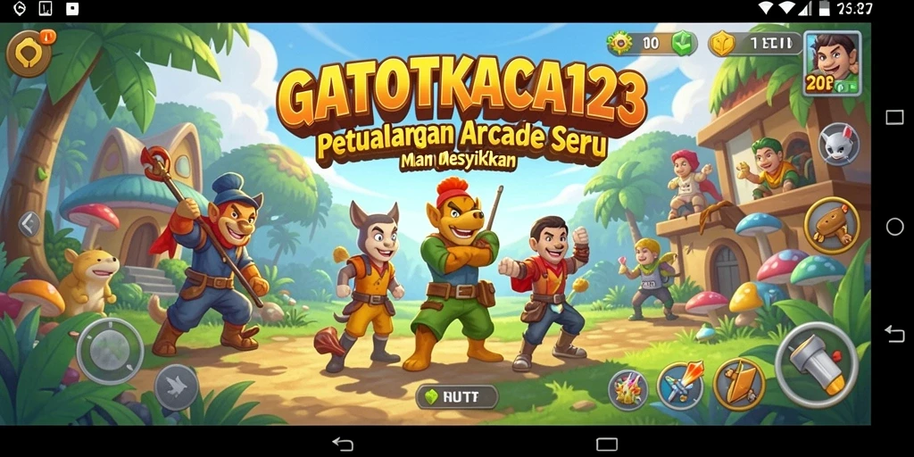Screenshot GATOTKACA123 menampilkan aksi seru dalam game arcade.