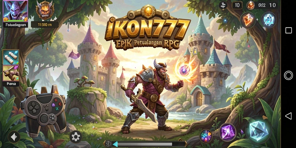 Tampilan utama gameplay RPG yang memukau di IKON777.