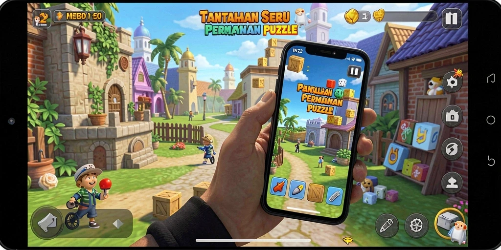 Screenshot IN22 menampilkan gameplay Puzzle yang seru dan menantang.
