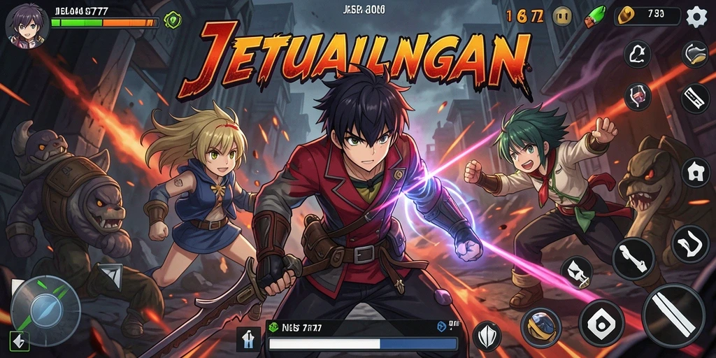 Screenshot menunjukkan pertarungan seru dalam JELAS777.