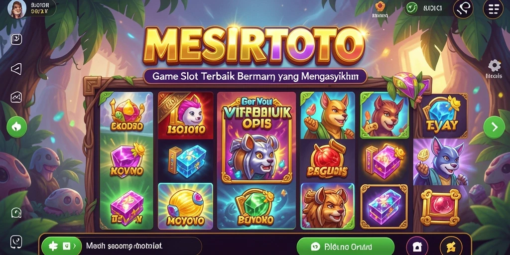 Screenshot utama MESIRTOTO menampilkan gameplay Slot yang menarik dan mengasyikkan.