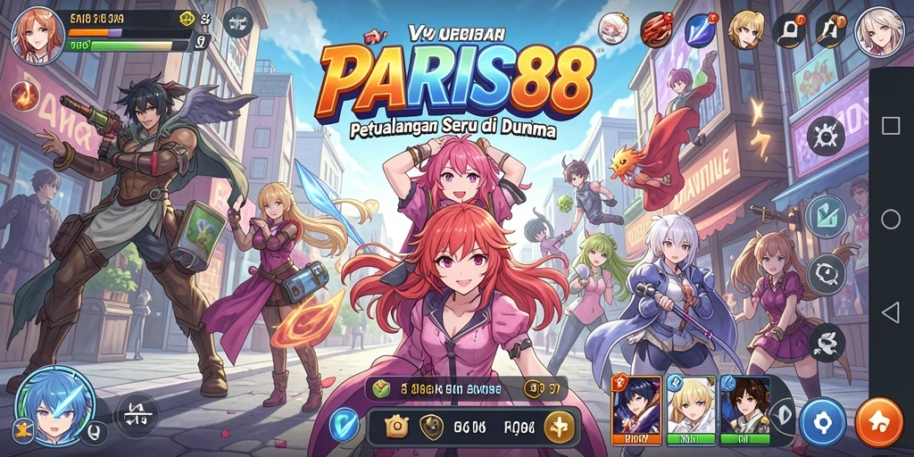 Screenshot utama menunjukkan aksi seru dalam gameplay Anime.