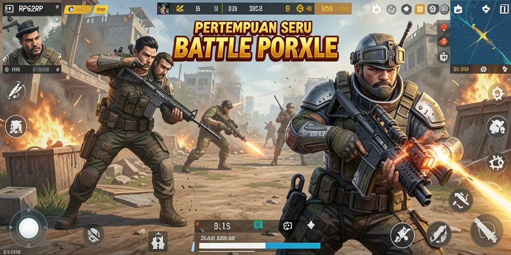 Tampilan gameplay Battle Royale yang mendebarkan di RP62RP.
