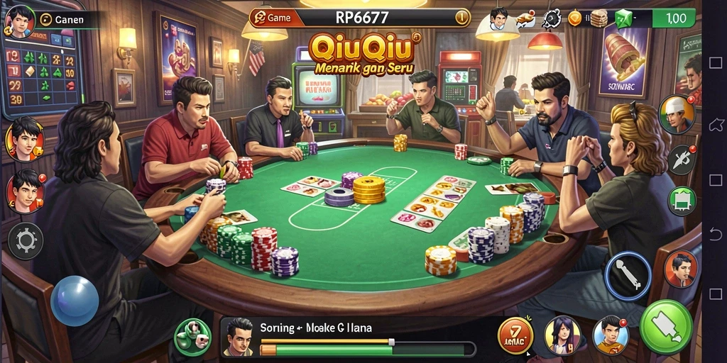 Tampilan gameplay QiuQiu yang menarik dan kompetitif.