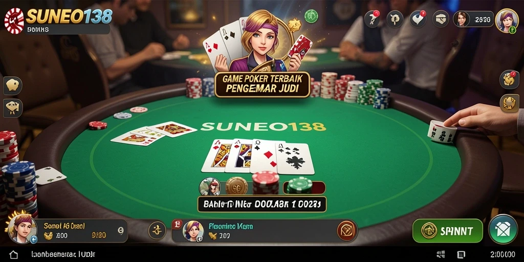 Tampilan menarik dari gameplay Poker yang mendebarkan.