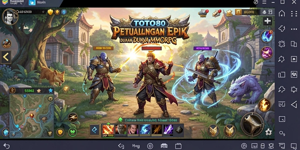 Screenshot gameplay yang menampilkan pertempuran epik di TOTO80.