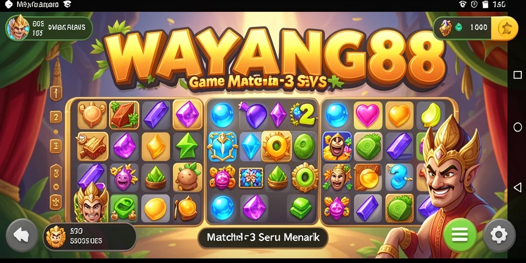 Tampilan menarik dari gameplay WAYANG88 dalam aksi Match-3.