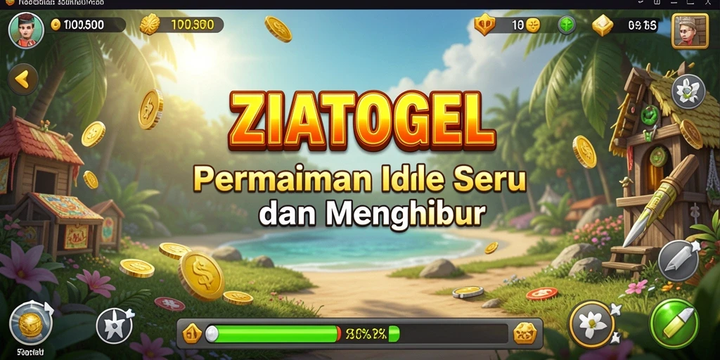 Screenshot utama ZIATOGEL yang menunjukkan serunya permainan Idle.